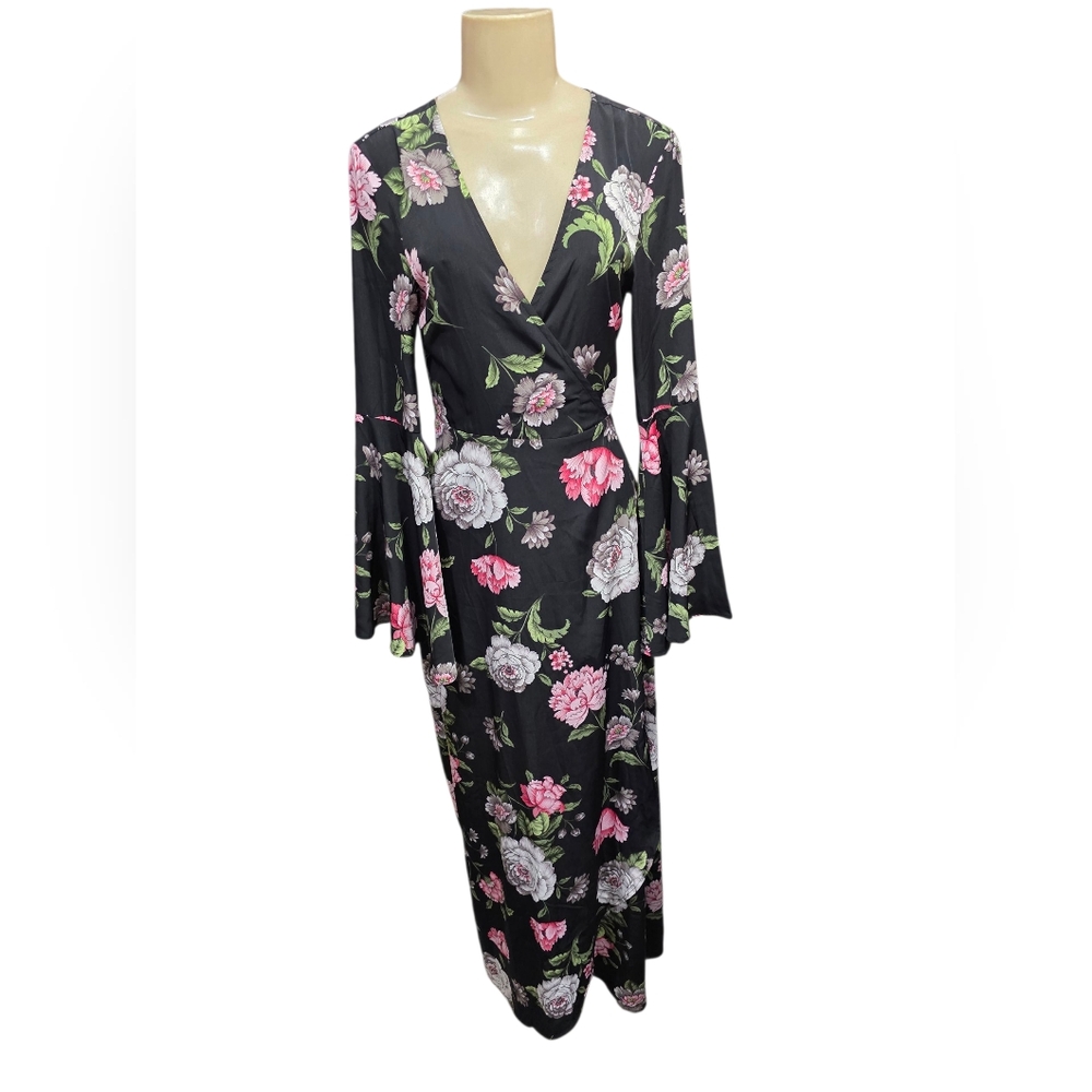Lulu's Black Floral Maxi Dress